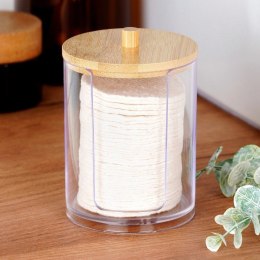 Pojemnik na Płatki Kosmetyczne Podajnik Bambus 7 x 10 cm VILDE z Pokrywką