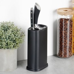 Stojak na Noże Czarny z Przegródkami 21 cm Antypoślizgowy EH