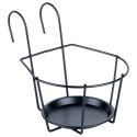 Uchwyt Balkonowy na Doniczkę Metalowy 29 x 22 cm VILDE do Balustrad 5 cm