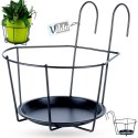 Uchwyt Balkonowy na Doniczkę Metalowy 29 x 22 cm VILDE do Balustrad 5 cm