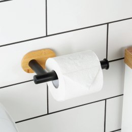 Uchwyt na Papier Stal Nierdzewna z Bambusem VILDE Taśma 3M 17 x 8,5 cm