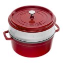 Garnek żeliwny okrągły z wkładem STAUB 40510-601-0 - czerwony 5.25 ltr