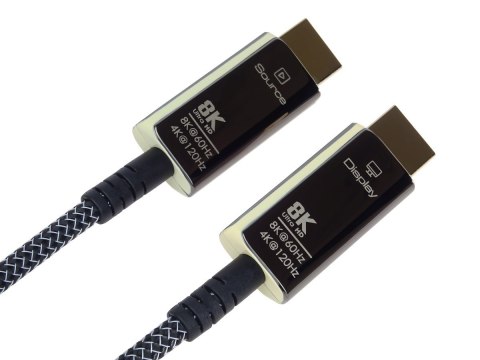 Kabel HDMI PremiumCord Ultra High Speed 2.1 światłowodowy 8K@60Hz, pozłacany 10m