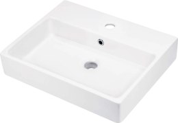 Umywalka ceramiczna nablatowa/ścienna z miejscem na baterię - 50x40 cm
