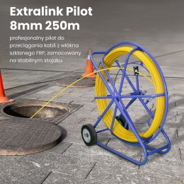 Extralink Pilot 8mm 250m | Pilot do przeciągania kabli | włókno szklane FRP, śr. 8mm, dł. 250m, żółty (EX.30905)