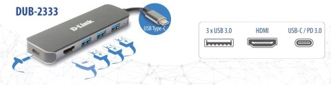 5-IN-1 USB-C HUB W HDMI/1XHDMI 3XUSB3.0 1XUSB-C PORT
