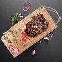 Deska Mangowiec ORION 45 x 22 cm z Rowkiem i Głową Byka do Serwowania