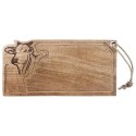 Deska Mangowiec ORION 45 x 22 cm z Rowkiem i Głową Byka do Serwowania