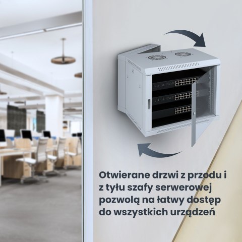 Extralink - szafka wisząca 19" 6U 600x600 AZH Szara