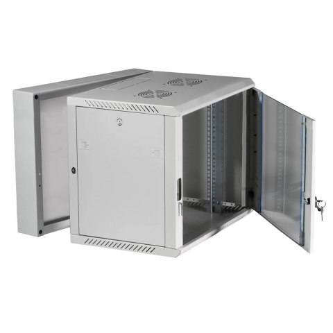 Extralink Szafa rack 12U 600x600 AZH Szara montowana na ścianie, dwusekcyjna