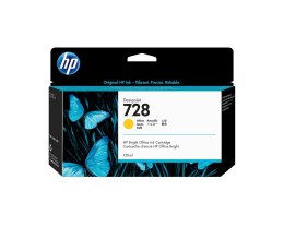 HP Wkład z atramentem żółtym DesignJet 728 o pojemności 130 ml