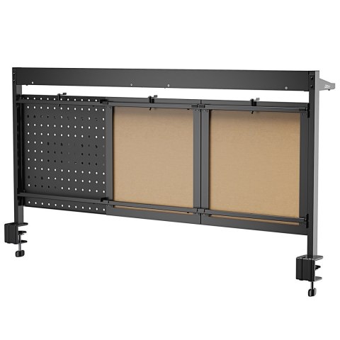 ERGO OFFICE PRZEGRODA BIURKOWA/ORGANIZER, MAX. OBCIĄŻENIE 10KG, BIAŁA I KORKOWA TABLICA, SZEROKOŚĆ 1250MM, CZARNA ER-300 B