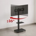 ERGO OFFICE STAND / WÓZEK DLA TV, MAX. OBCIĄŻENIE 50KG / 5KG PÓŁKA, MAX. VESA 600X400, WBUD. LISTWA ZASIL., CZARNY ER-304 B