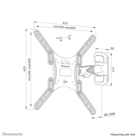 Neomounts WL40-540BL14 uchwyt do telewizorów 139,7 cm (55") Czarny