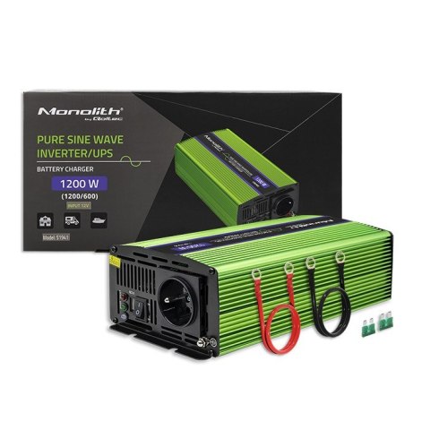 Qoltec Monolith adapter zasilający/ inwentor Automatyczna 1200 W Zielony