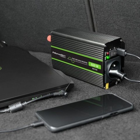 Qoltec Monolith adapter zasilający/ inwentor Automatyczna 600 W Czarny