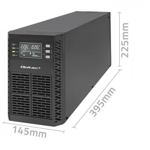UPS Qoltec 52281 2kVA 2000W (Podwójnej konwersji (online)) 3xgniazdo sieciowe