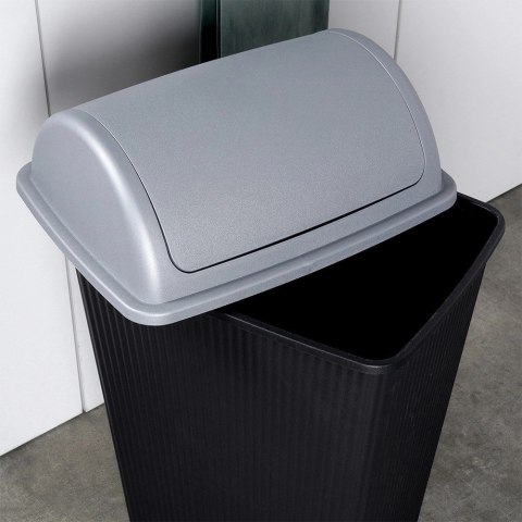 Kosz na Śmieci Plastikowy Czarny 38 L VILDE Wytrzymały i Pojemny