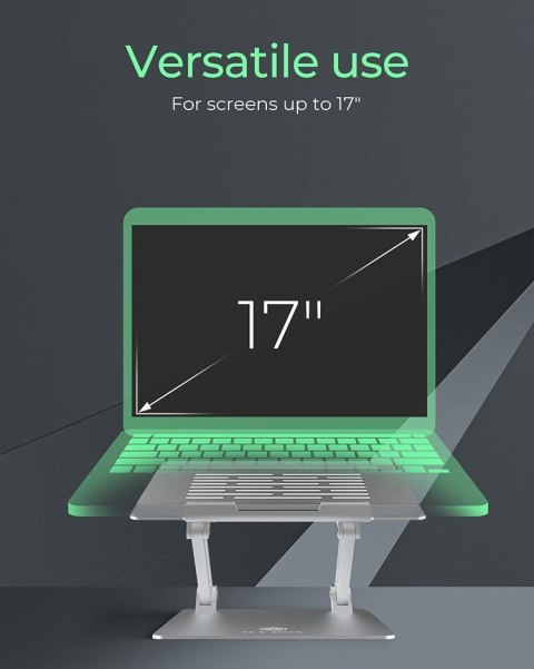 Podstawka pod laptopa ICY BOX IB-NH300 Srebrny Aluminium Silikon 43.2 cm (17") 3 kg 15 cm