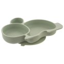 Talerz dla Dziecka Silikon Dzielony Zajączek ORION Przyssawka Zielony