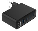 GEMBIRD 4-PORTOWA SZYBKA ŁADOWARKA SIECIOWA GAN (PD) USB (3X USB-A + 1X USB TYP-C) 100W, CZARNA
