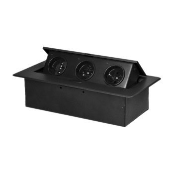 ORNO GNIAZDO MEBLOWE WYSUWANE Z BLATU 3X2P+Z U CZARNE