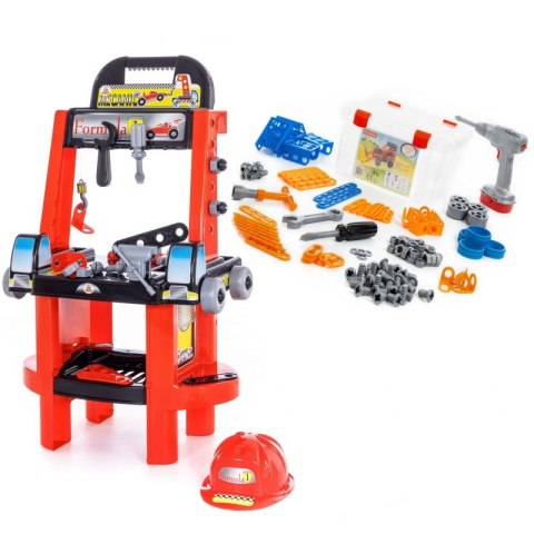 Zestaw Majsterkowicza Super Mechanik + Zestaw Narzędzi Klocki Konstrukcyjne Wynalzca Wader QT Polesie