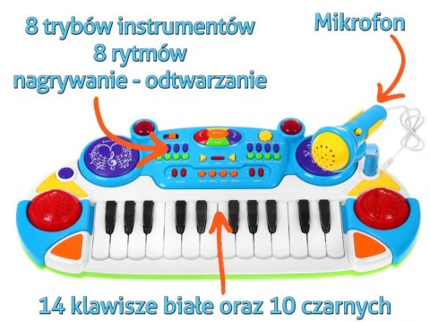 ND28_11474_ZMU_BB335B Keyboard 2 Oktawowy Niebieski