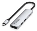 Satechi 4-w-1 USB-C Slim Multiport Adapter 4K - aluminiowy adapter do urządzeń mobilnych USB-C (USB-C, 4K HDMI, 2x USB-A) (silve