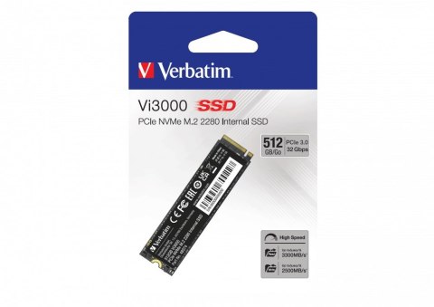 Dysk SSD Verbatim Vi3000 512 GB M.2 PCI Express 3.0 NVMe 49374-483