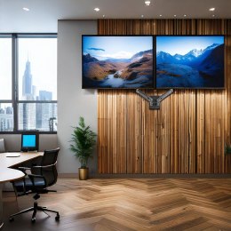 MACLEAN UCHWYT NAŚCIENNY NA DWA MONITORY 17-32'', 9KG MAX, SPRĘŻYNA MECHANICZNA MC-988