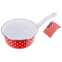 Rondel Emaliowany TECKA Czerwony Grochy 950 ml ORION 16 cm Indukcja