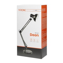 VIRONE LAMPA BIURKOWA DEON 60W E27 WYSOKA, STAL, BIAŁA