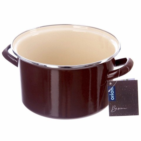 Garnek Emaliowany 4 L ORION BROWN Retro 22 cm Indukcja Zmywarka