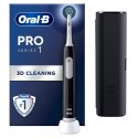 Elektryczna szczoteczka do zębów Oral-B Pro1 Black + TC, Dla dorosłych | Liczba główek szczoteczki w zestawie: 1 | Liczba trybów