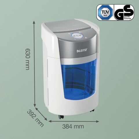 Niszczarka Leitz IQ OptiMax Small Office 350, 22l, P5, 8 kartek, Automatyczny Start/Stop, Funkcja cofania, Obrotowy pojemnik - 3