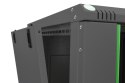 Szafa sieciowa wisząca DYNAmic 19" 16U rack 600x600, drzwi szyba, czarny, niedzielona, złożona, 60kg
