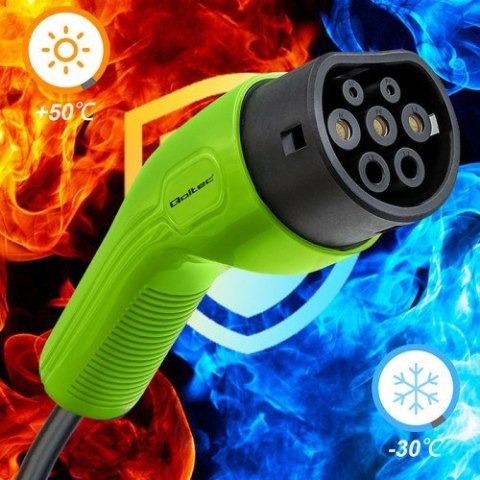 Qoltec 52473 kabel do ładowania pojazdów elektrycznych Czarny Typ 2 5 m