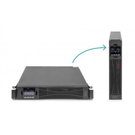 Digitus Zasilacz awaryjny UPS Online Rack 19" LCD, 2000VA/2000W, 4x12V/9Ah, 8xC13, USB, RS232, RJ45