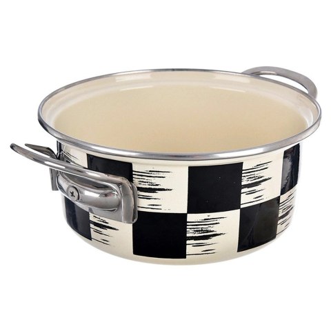 Garnek Emaliowany 1,5 L ORION SZACHOWNICA 18 cm Indukcja Zmywarka