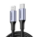 Kabel przewód Lightning - USB-C MFi 1.5 m - szary