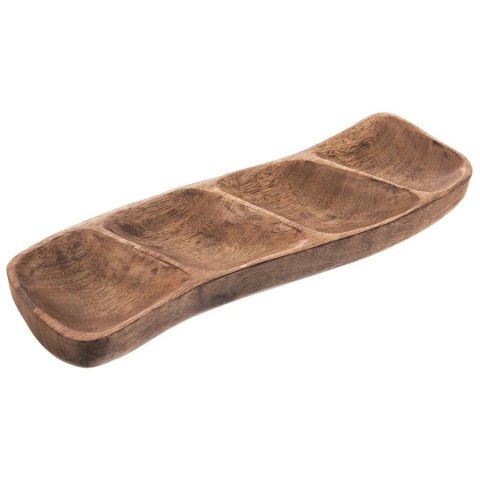 Talerz Taca Drewniany Dzielony ORION 35 x 11 cm Mango Ręcznie Robiony