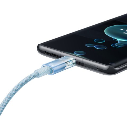 Kabel przewód Explorer z czujnikiem temperatury USB-C 100W 2m - niebieski