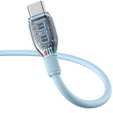 Kabel przewód Pudding USB-A USB-C 100W 2m - niebieski
