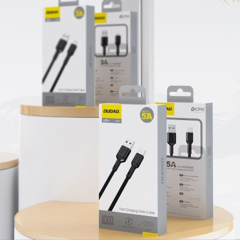 Kabel przewód USB-A - USB-C 5A 1m - czarny