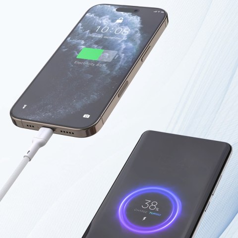 Kabel przewód USB-C 65W 1m - biały