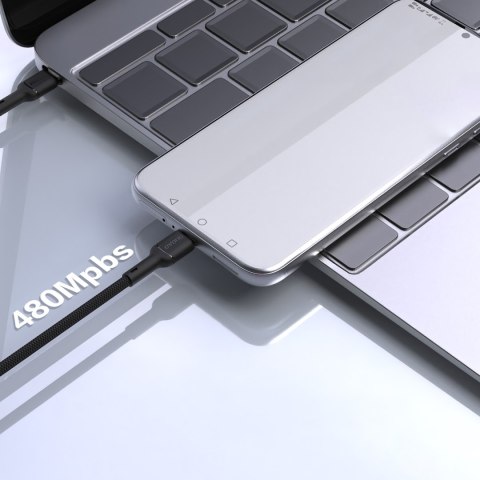 Kabel przewód USB-C - iPhone Lightning 30W 2m - czarny