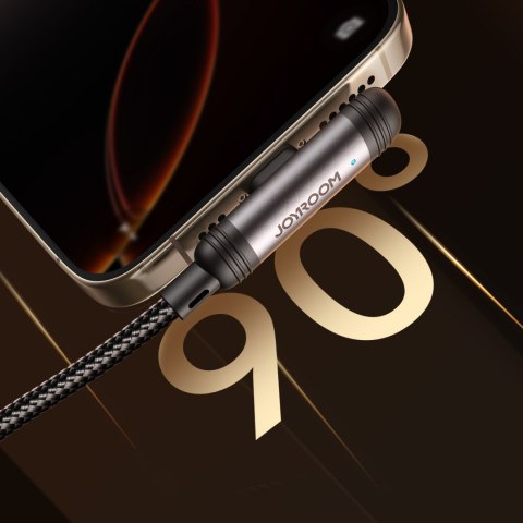 Kabel przewód kątowy USB-C - iPhone Lightning 30W 1.2m - czarny