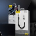 Kabel przewód spiralny 4w1 USB-A / USB-C - Lightning / USB-C - czarny