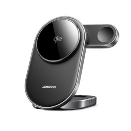 Ładowarka indukcyjna bezprzewodowa 3w1 do telefonu zegarka słuchawek Qi 15 W - czarna